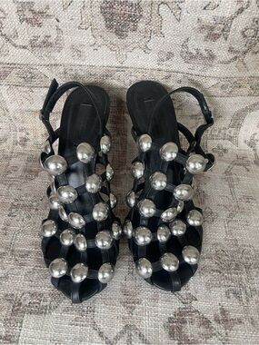 Alexander Wang Black Rubie Pearl Slingback Heels